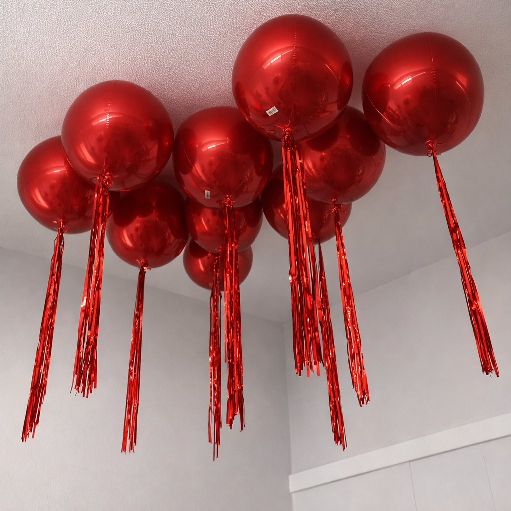 Red Orbz Ceiling Balloons