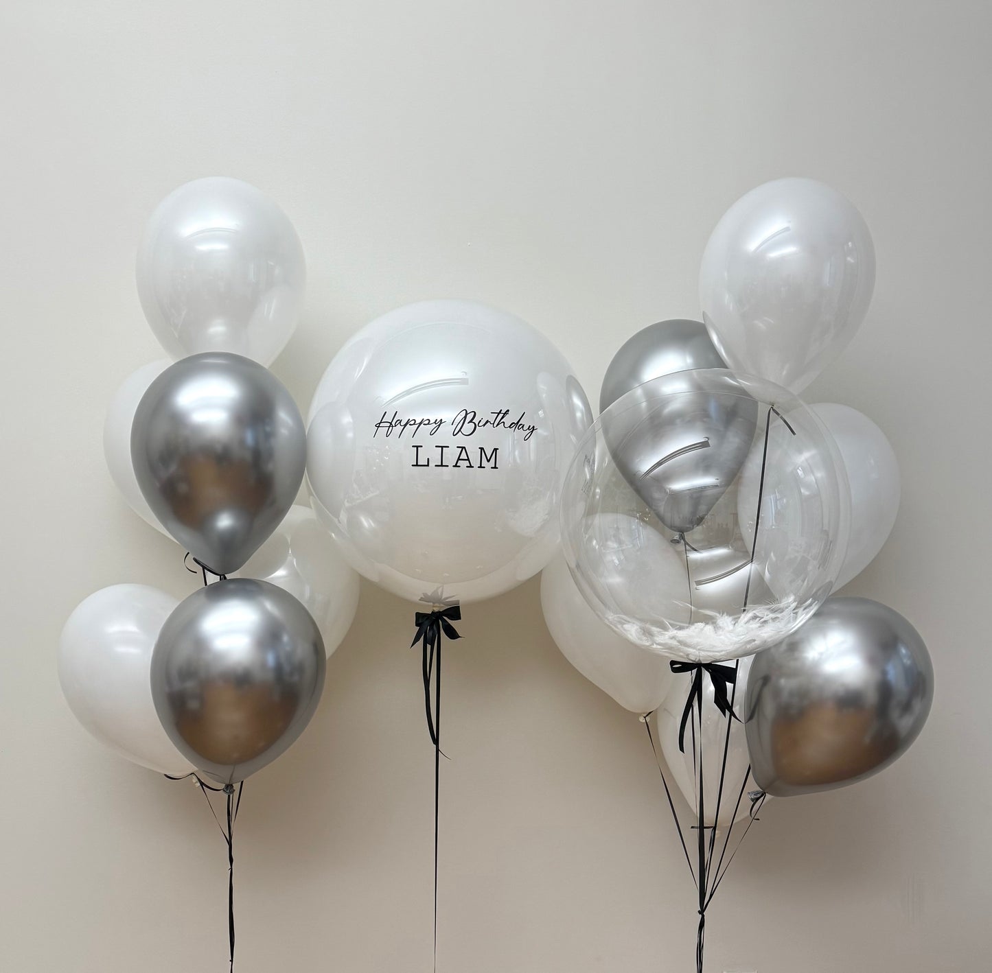 White & Silver Elegance Birthday Set