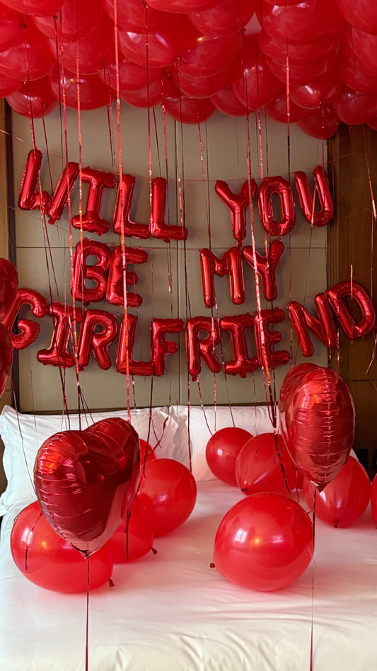 Be My Girlfriend - Red LOVE Balloon Room Set
