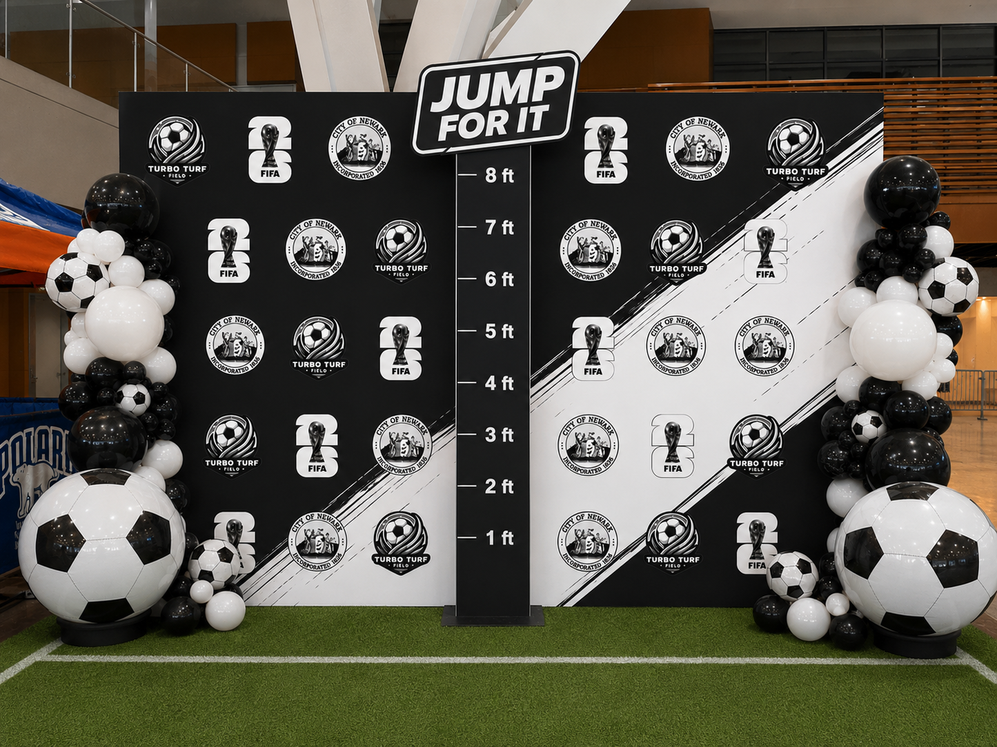 Step and Repeat Backdrop - Soccer Edition Balloon Garland
