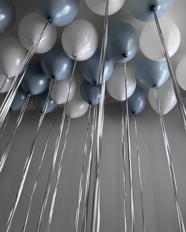 Baby Blue and White Balloons