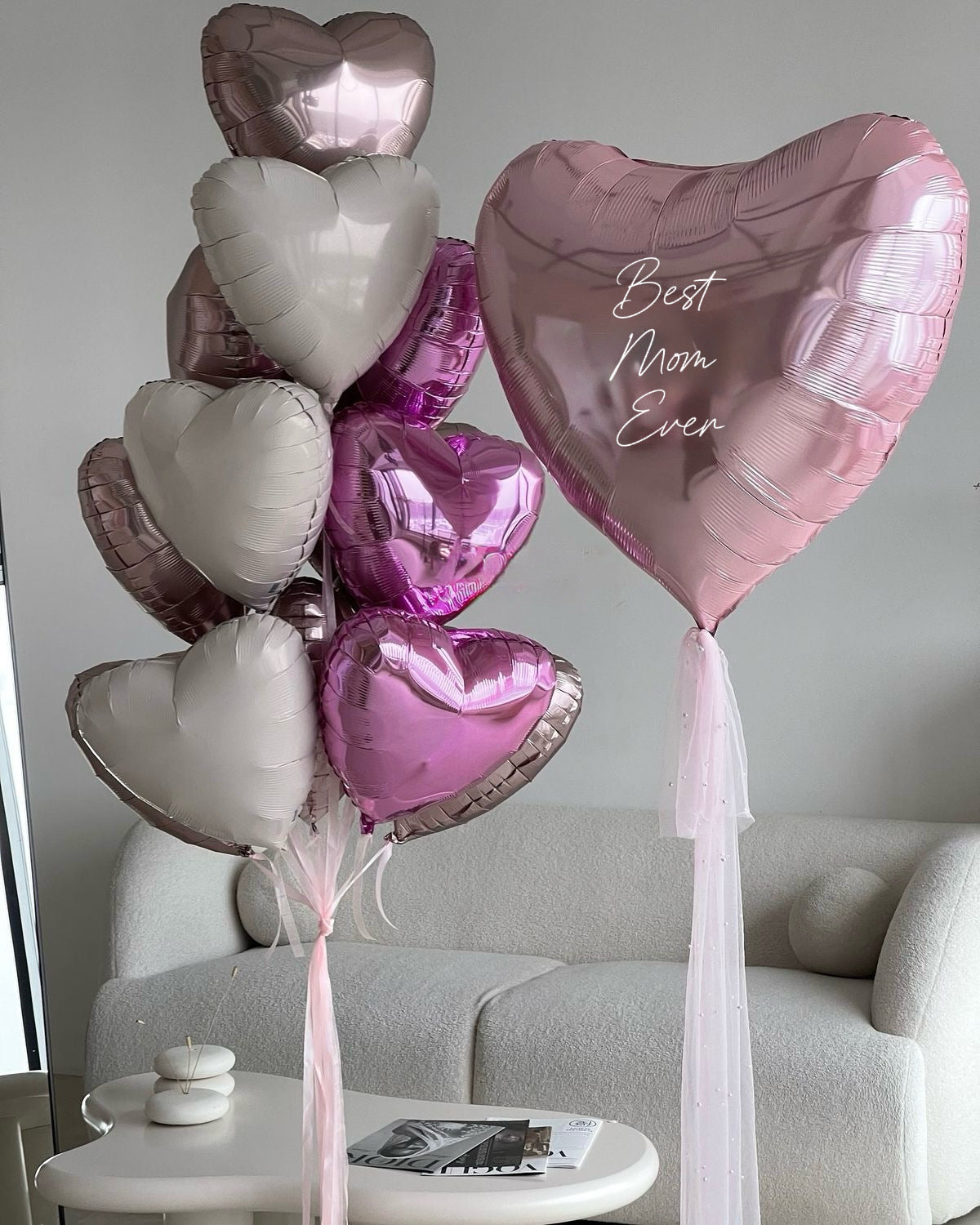 Best Mom Ever Luxe Heart Balloon Set