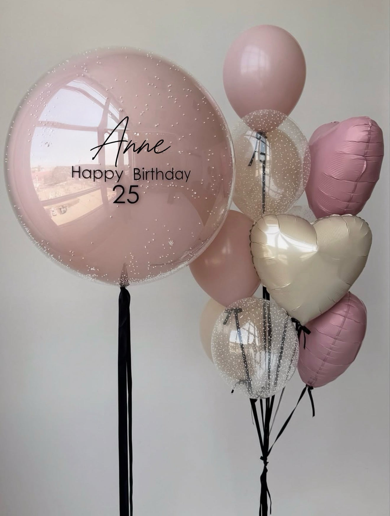 Soft Rose - Birthday Balloons Set
