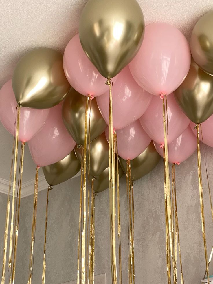 Pink and Gold Balloons