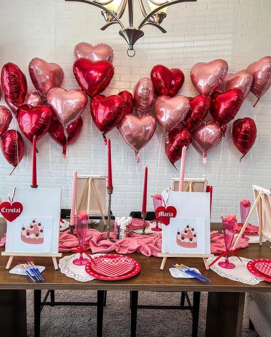 Blush & Red Heart Balloon Combo