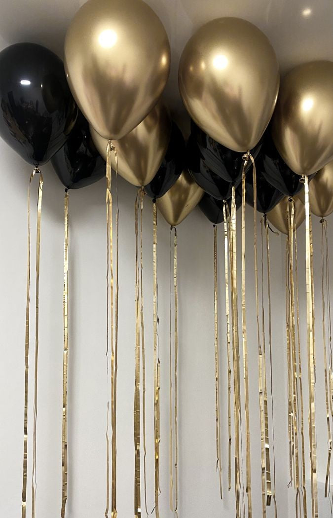 Classic Black and Gold Balloons