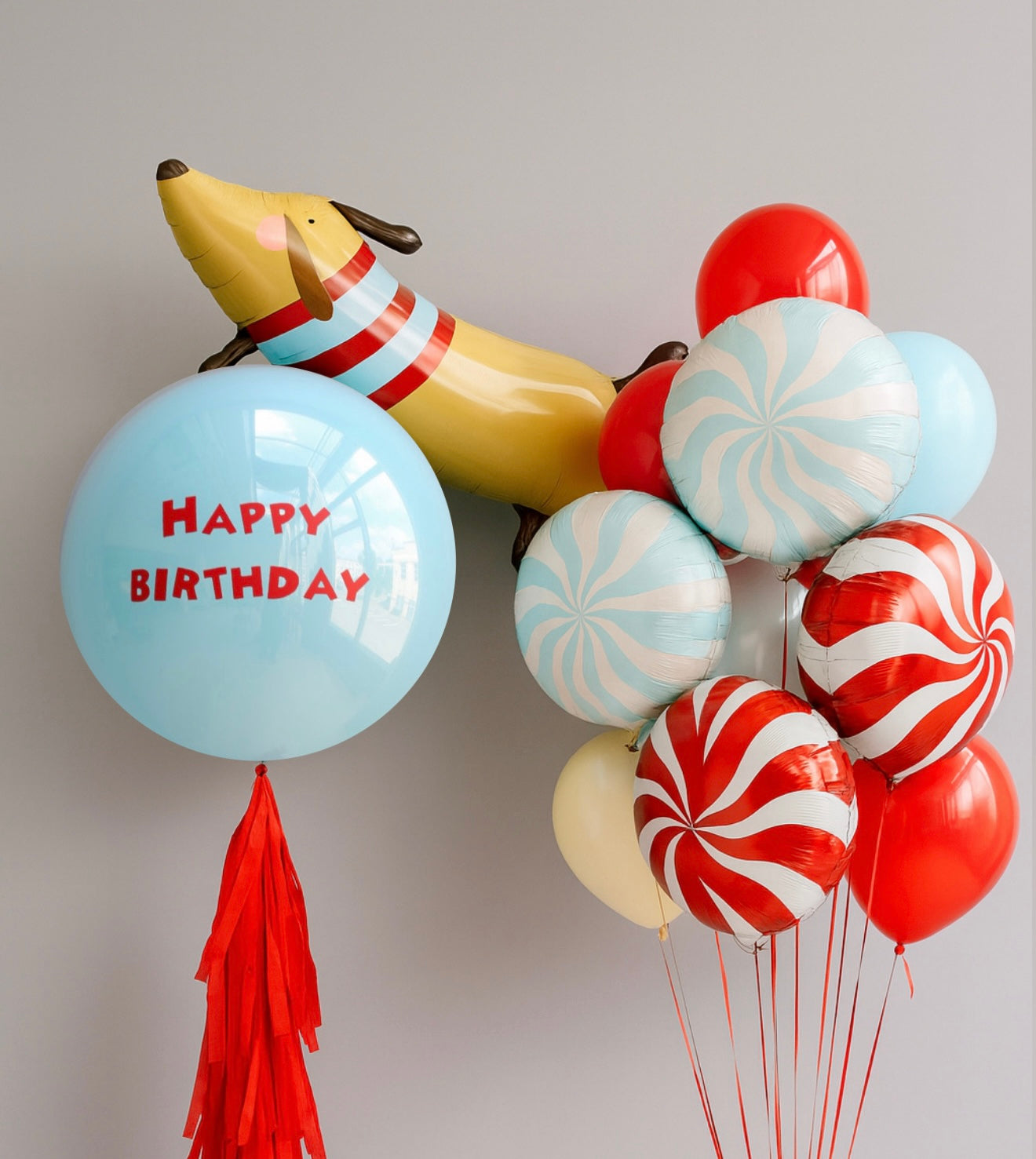 Candy Swirl Birthday Balloon Set