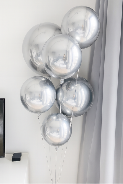 Chrome Sphere Balloons Bouquet