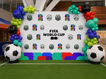 Step and Repeat Backdrop - Soccer Edition Balloon Garland