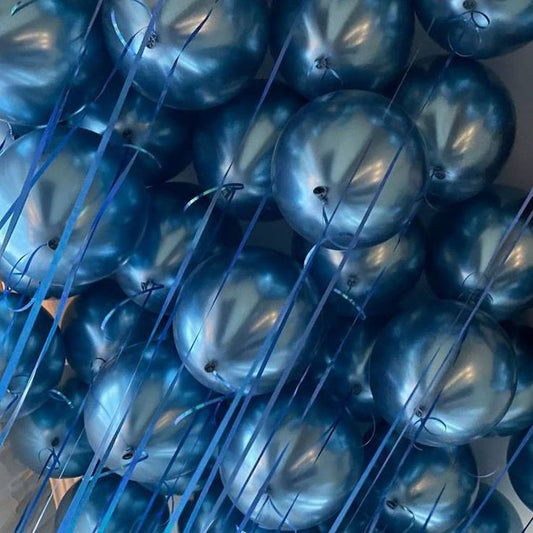 Chrome Blue Balloons