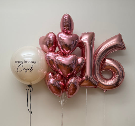 Cream and Rose Gold Balloon Set