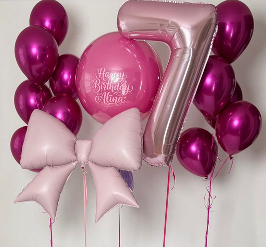 Pink Glam Birthday Bow Set