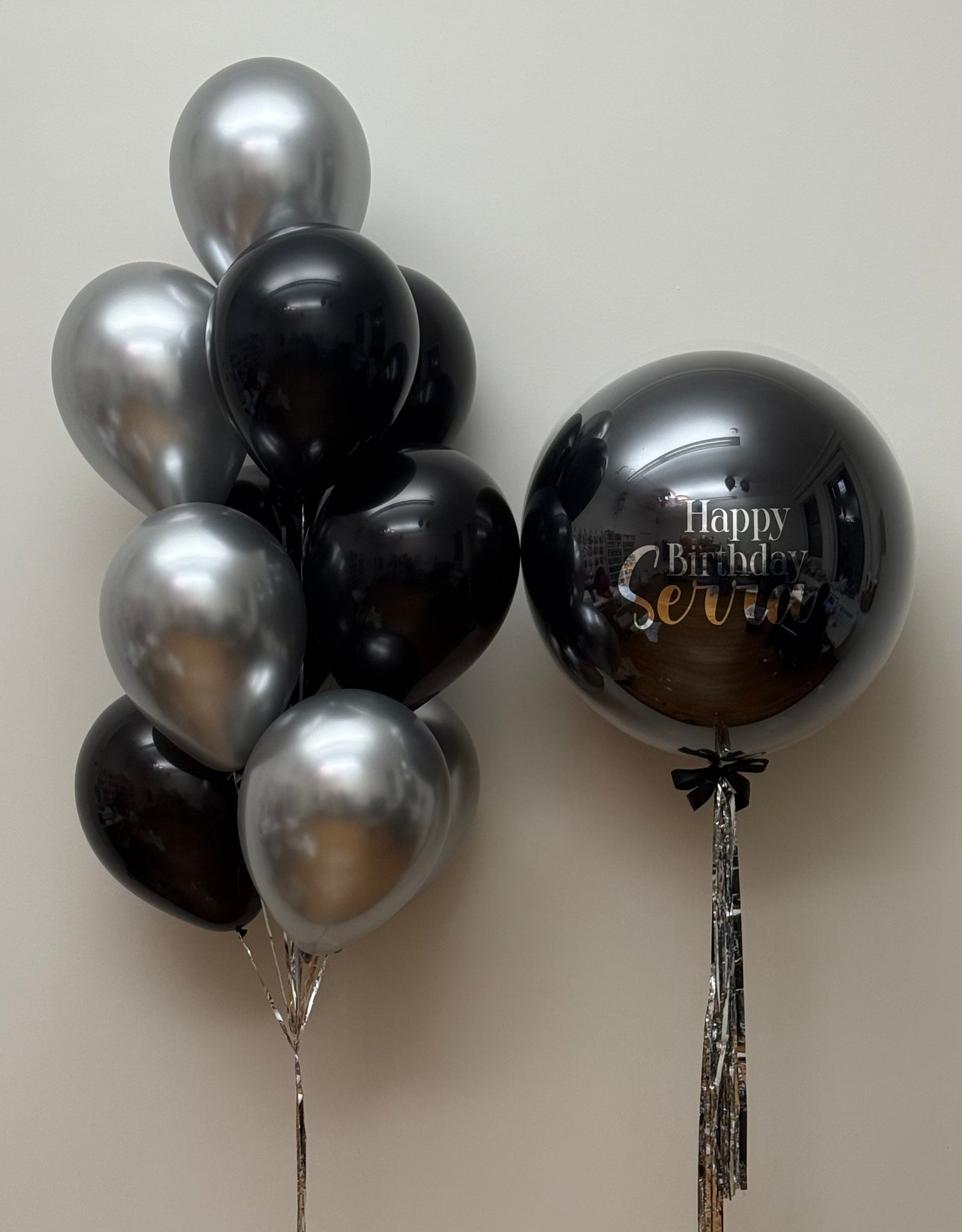 Classic Black and Silver / Balloon Set