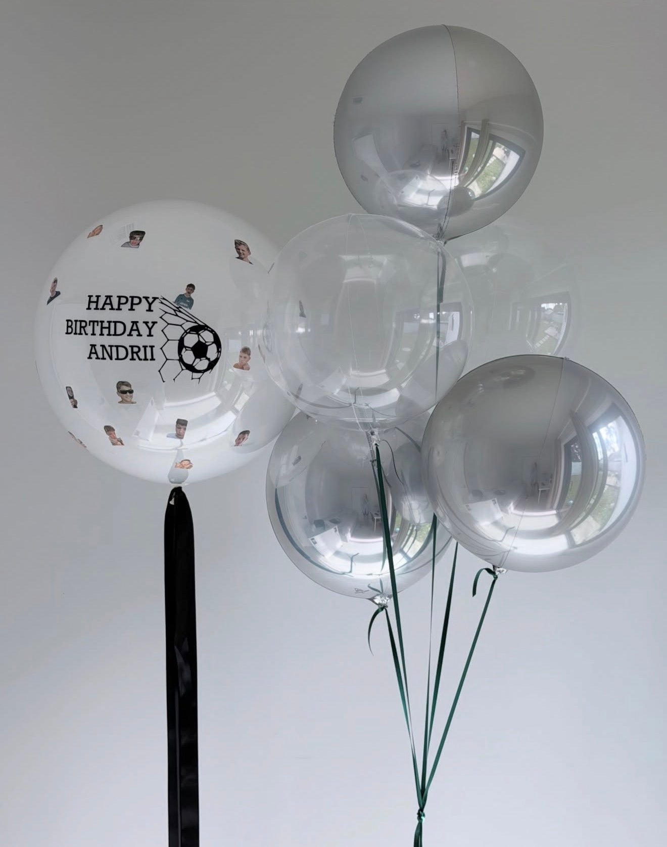 Soccer Silver - Birthday Balloons Set
