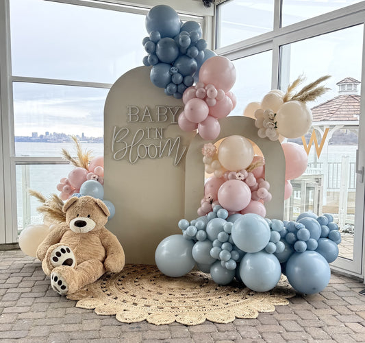 Baby Shower / Gender Reveal Backdrop & Garlands - 15 ft