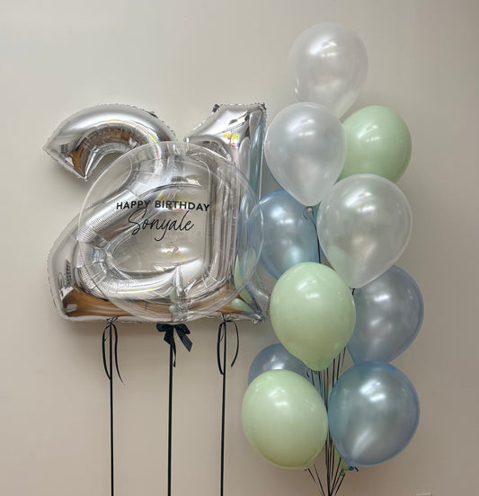 Silver Mint Balloon Set