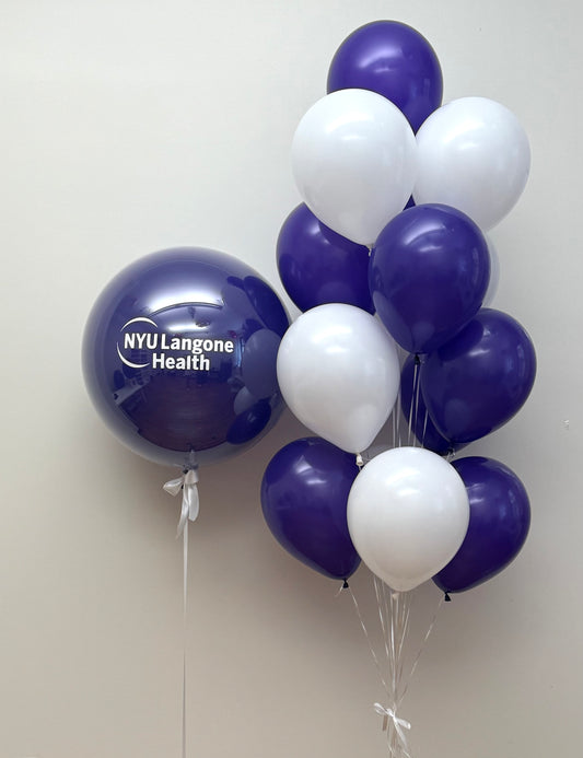Branded Large Balloon + Latex Bunch Set (Monochrome Logo)