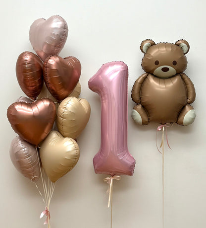 Cutie Teddy Bear Birthday Set / Pink and Blue