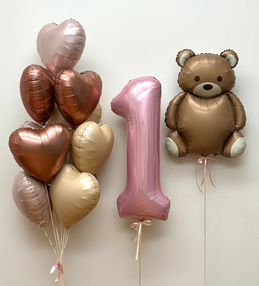 Cutie Teddy Bear Birthday Set / Pink and Blue