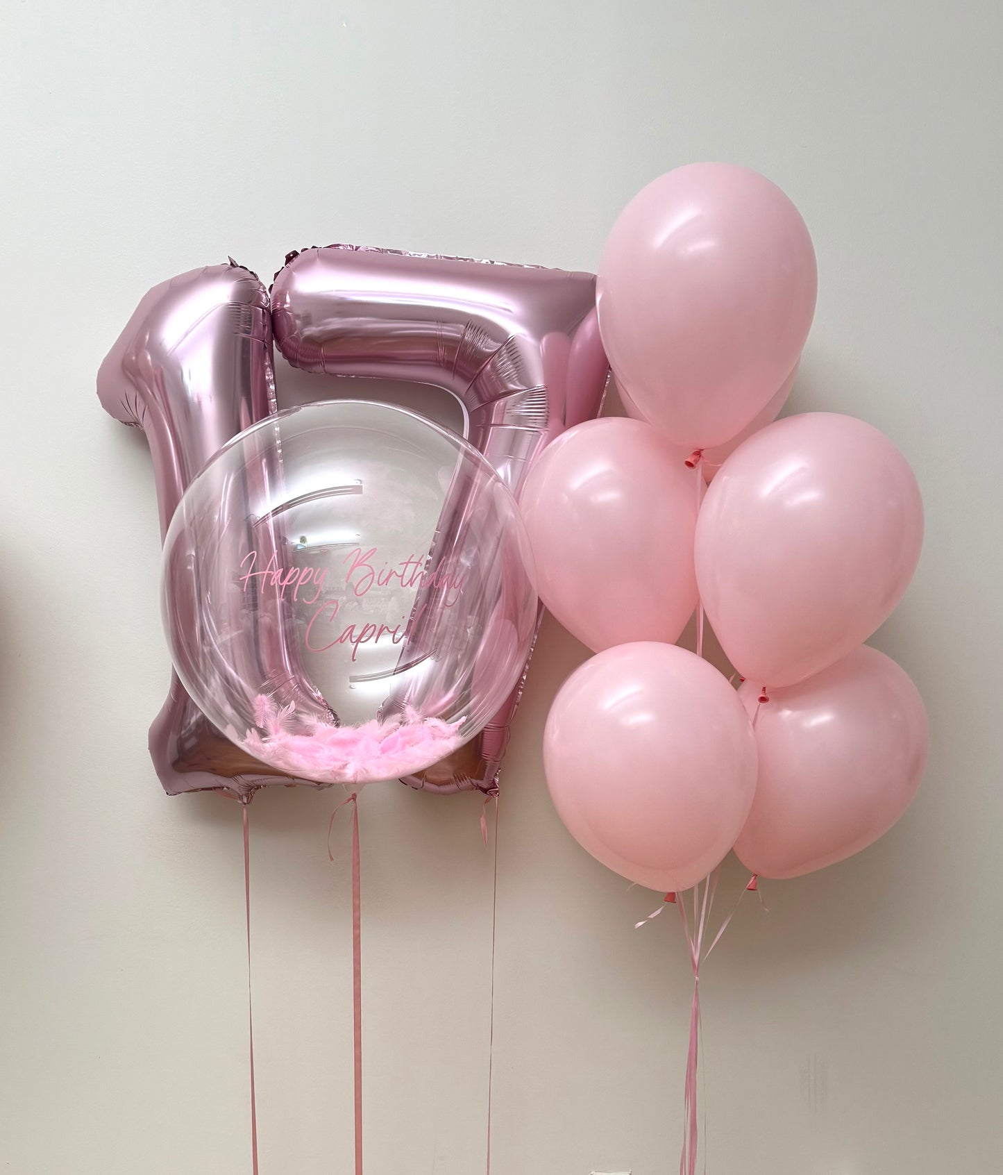 Pastel Pink Feathers Balloon Set