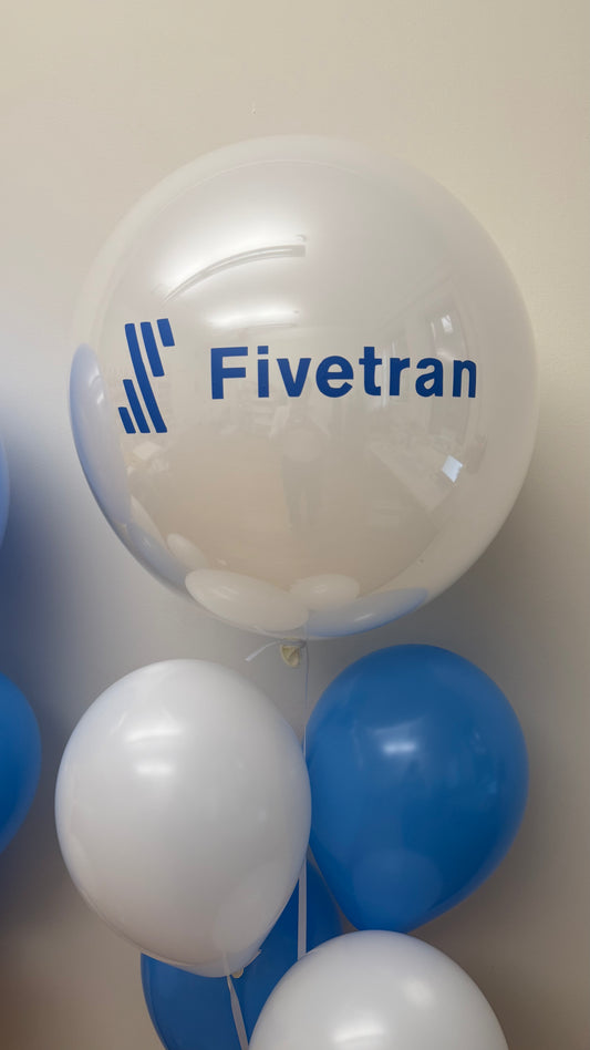 Branded Balloon Topper Bunch Set (4 Latex Balloons + 24” Custom Topper)