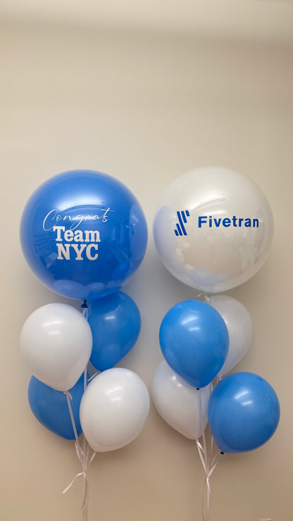 Branded Balloon Topper Bunch Set (4 Latex Balloons + 24” Custom Topper)