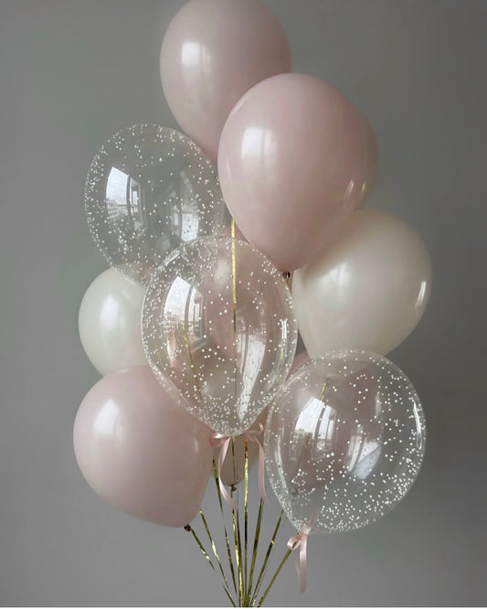 Teddy Bear Clear with foam balls / Customized for boys (blue) - girls (pink)