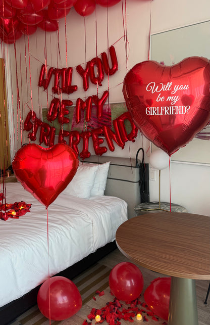 Be My Girlfriend -  Red LOVE Balloon Room Set