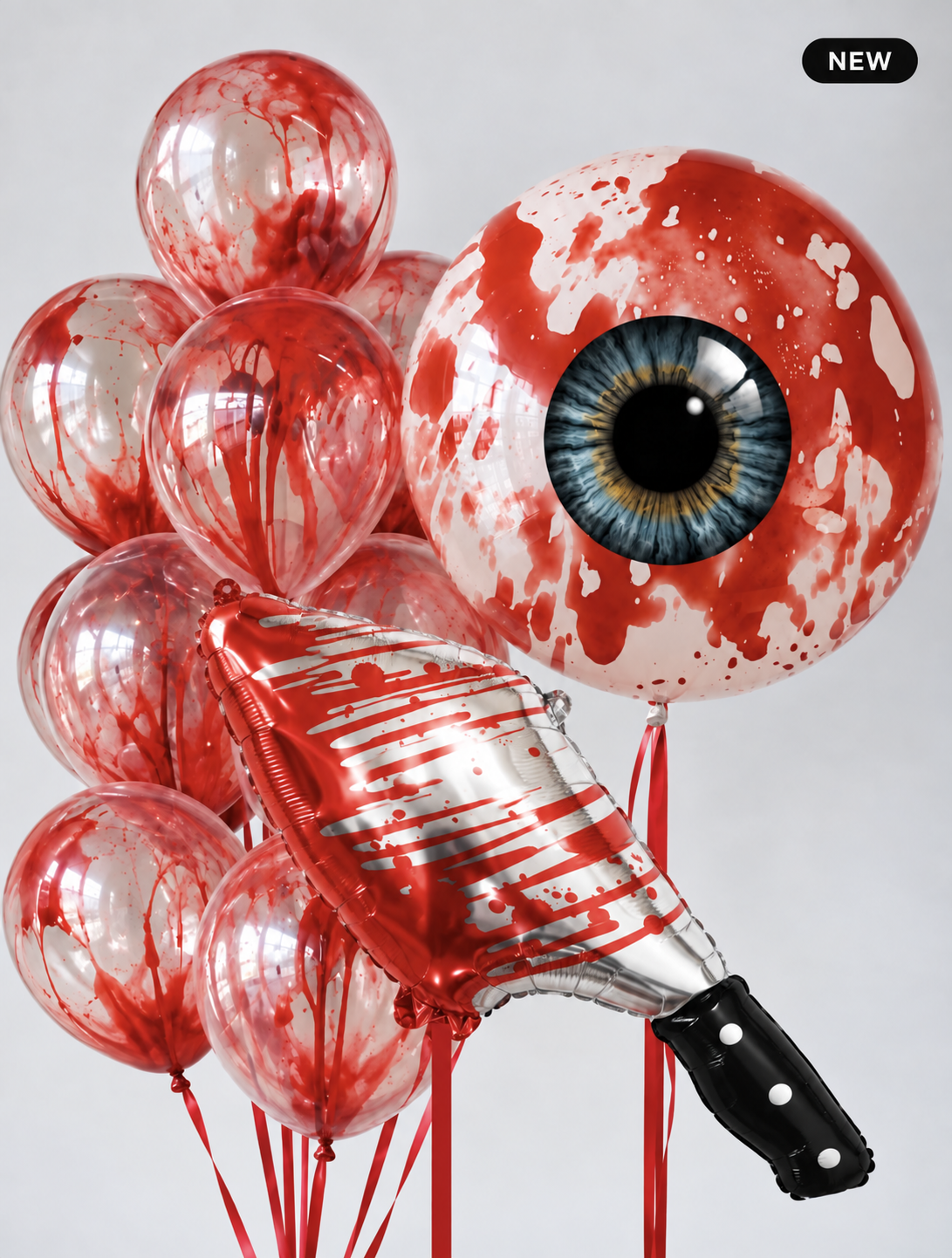 Bloody Eye & Cleaver Halloween Balloon Set