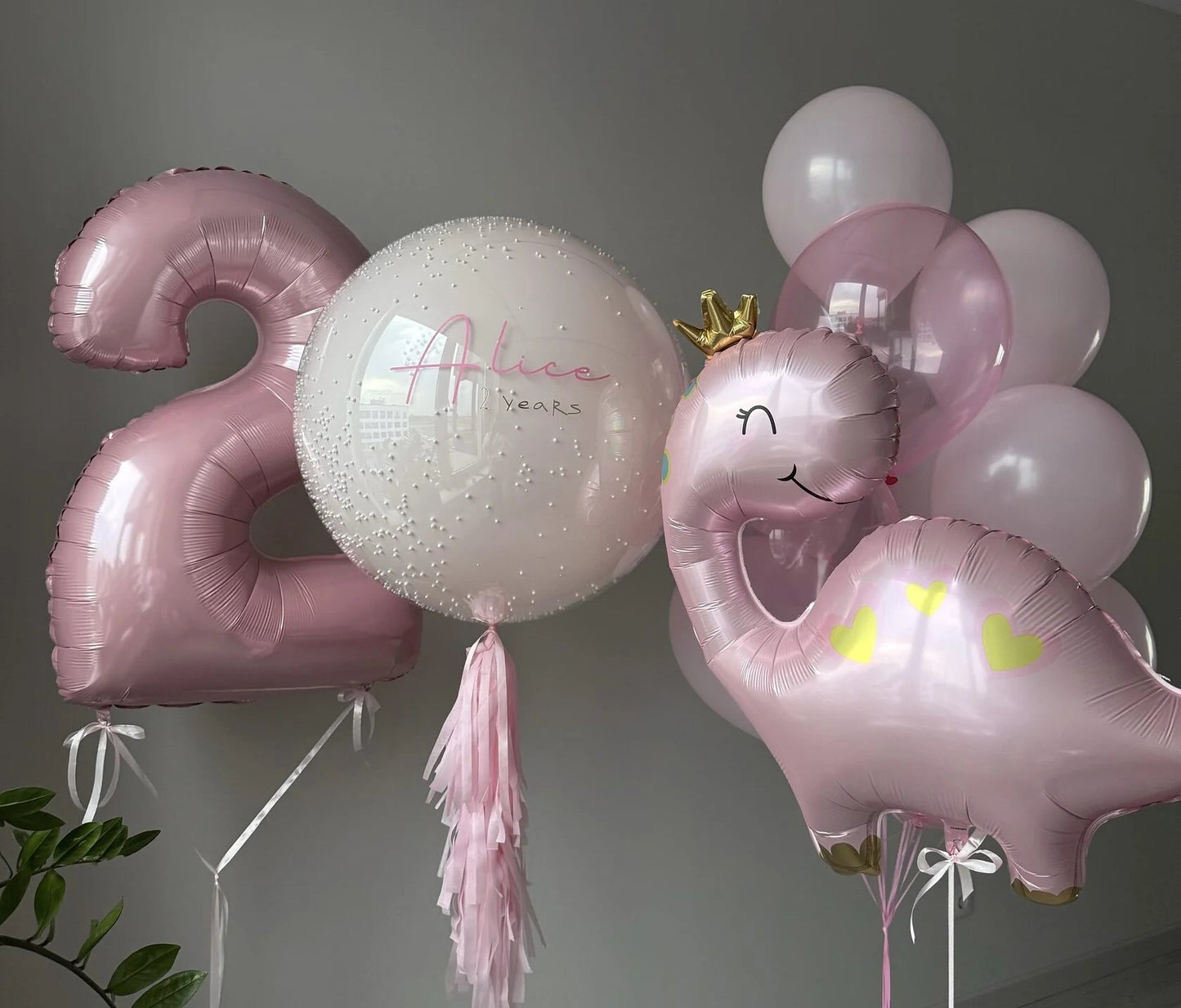 Baby Pink Dino Birthday Set