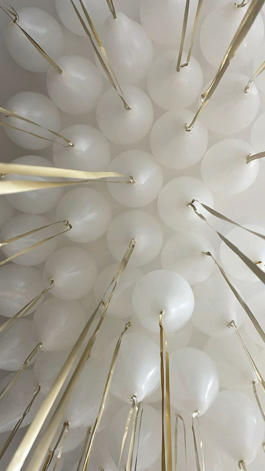White + Gold String Balloons