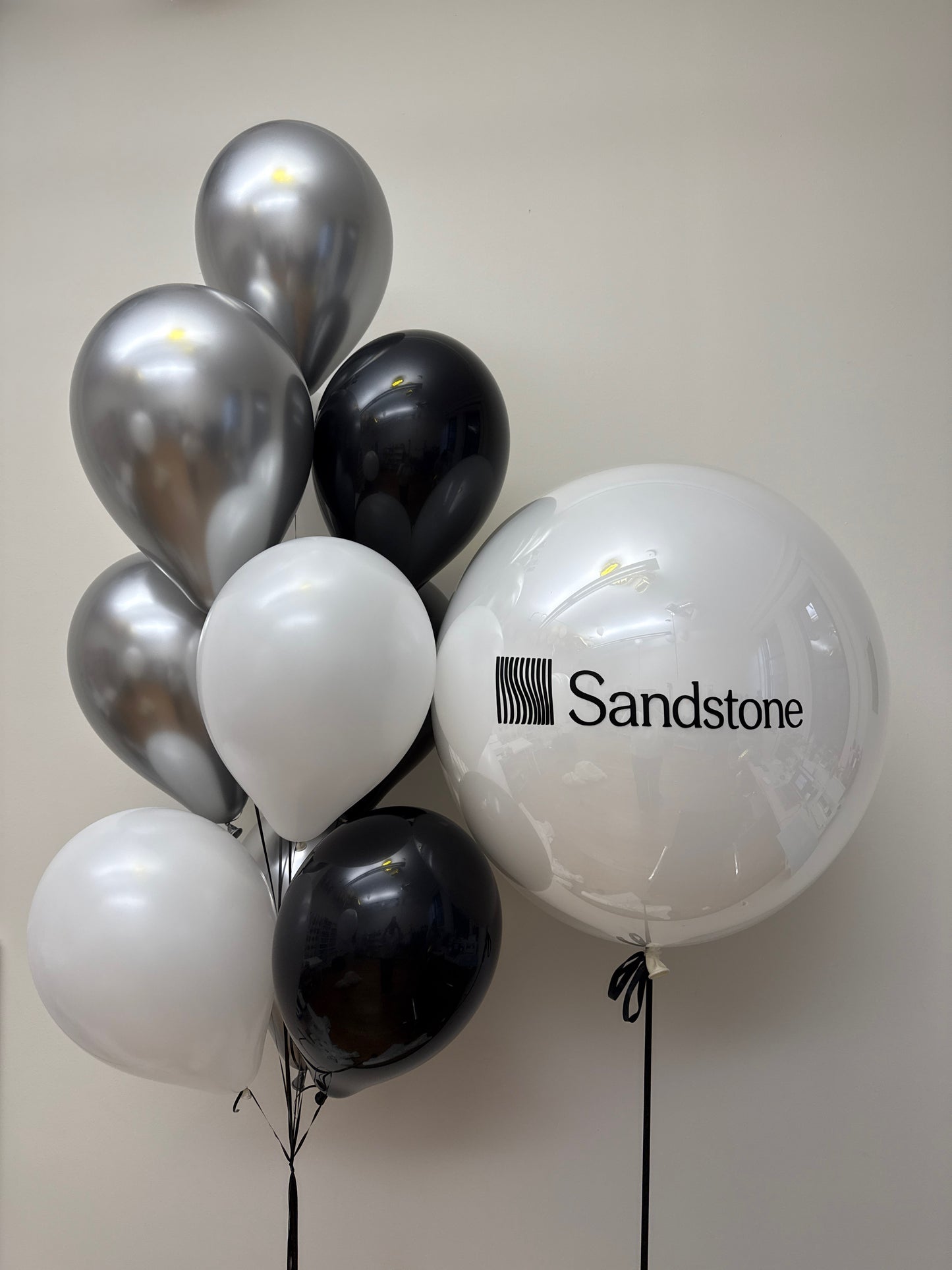 Branded Large Balloon + Latex Bunch Set (Monochrome Logo)
