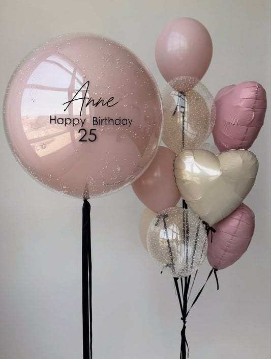 Soft Rose - Birthday Balloons Set