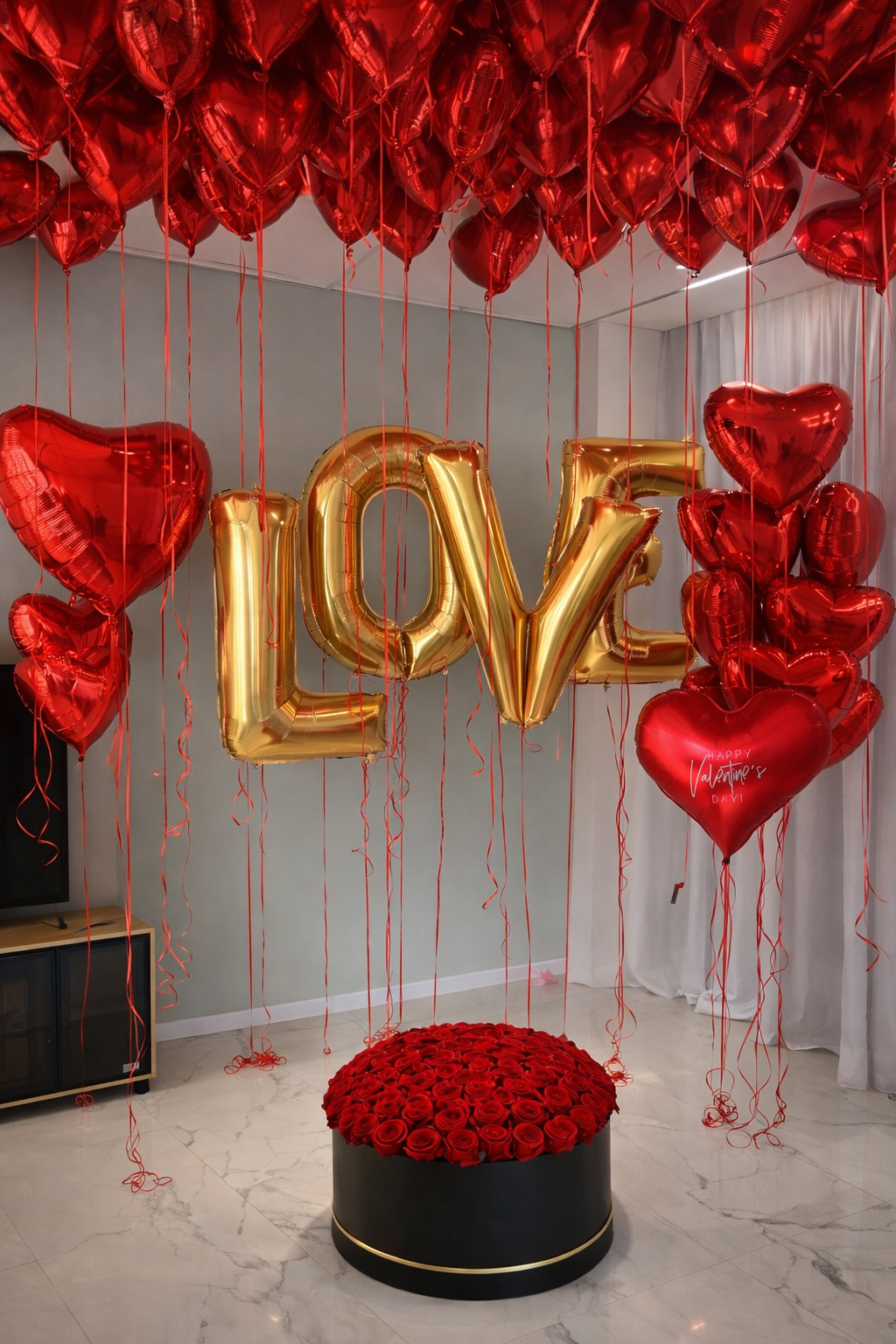 Hearts Love Balloon Room Set