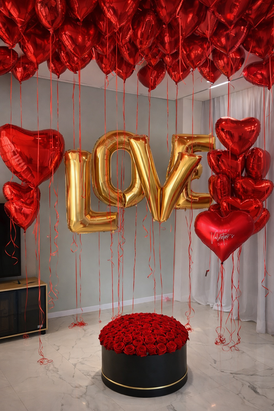 Hearts Love Balloon Room Set