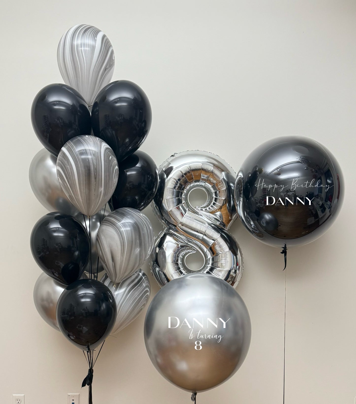 Black and White Marble Balloon Set (customized)