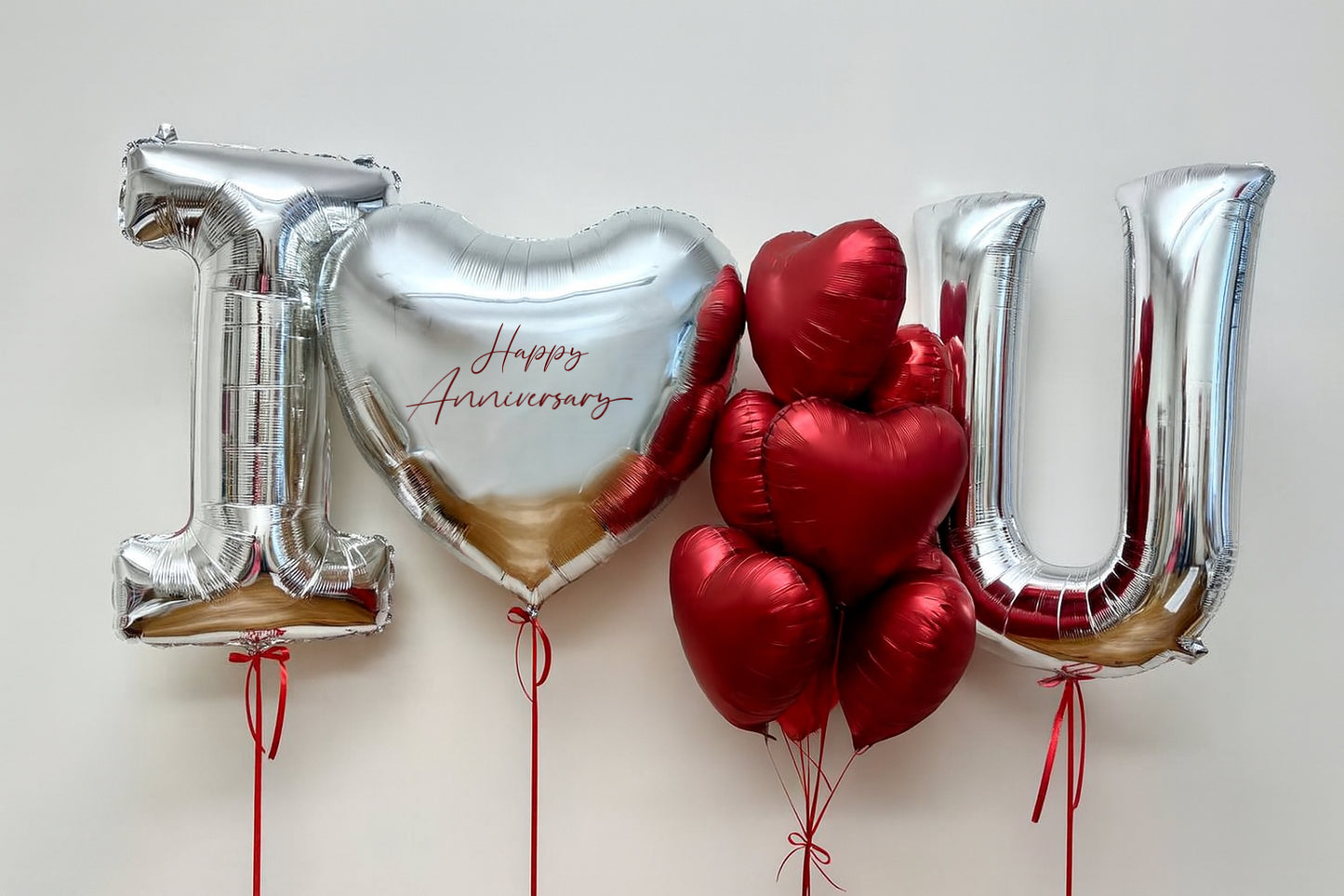 I Love You - Silver and Red Hearts Set (Customized)